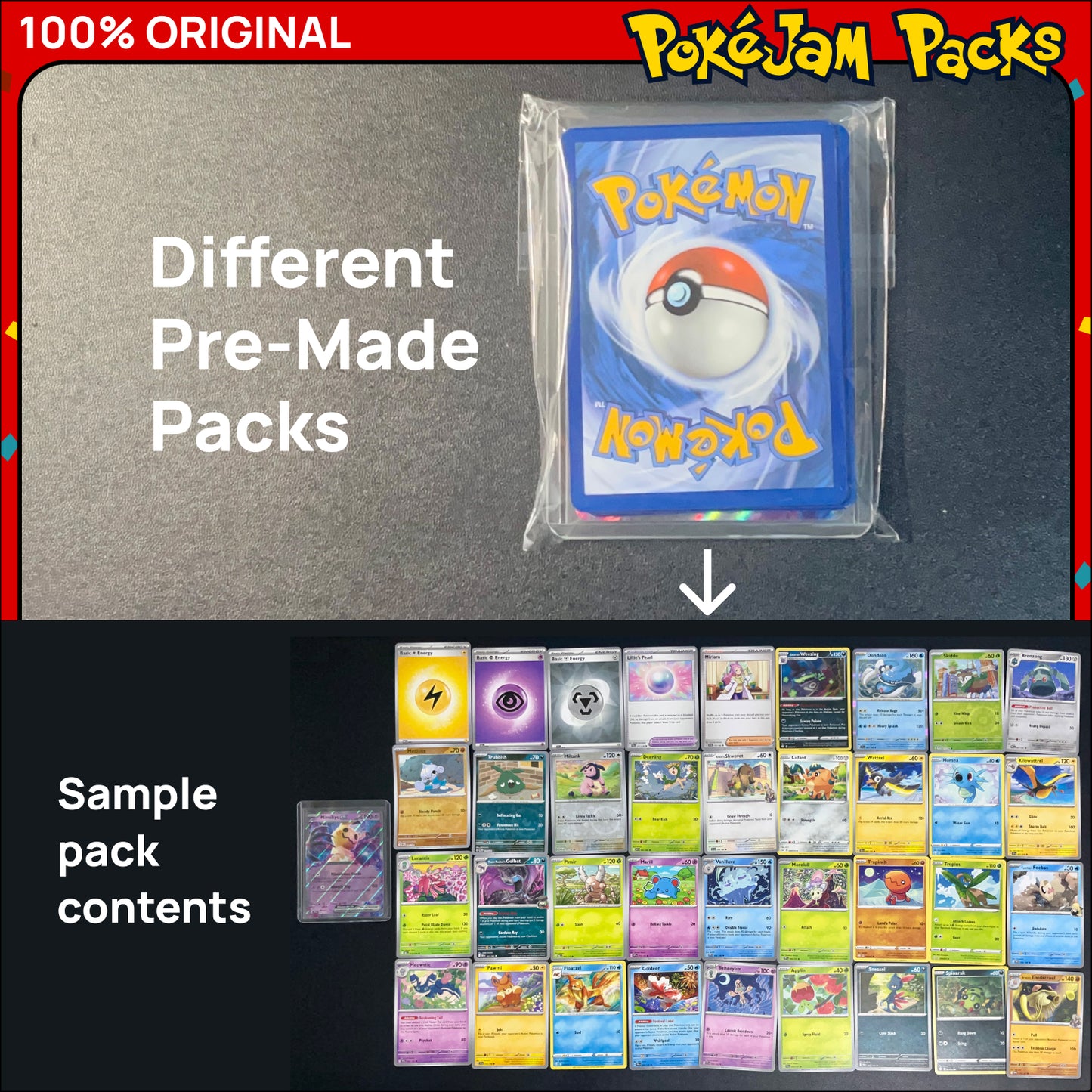 Pokémon Card Bundles - 40+ Authentic Card Pack with Guaranteed Rare - Perfect for Gifts & Collectors
