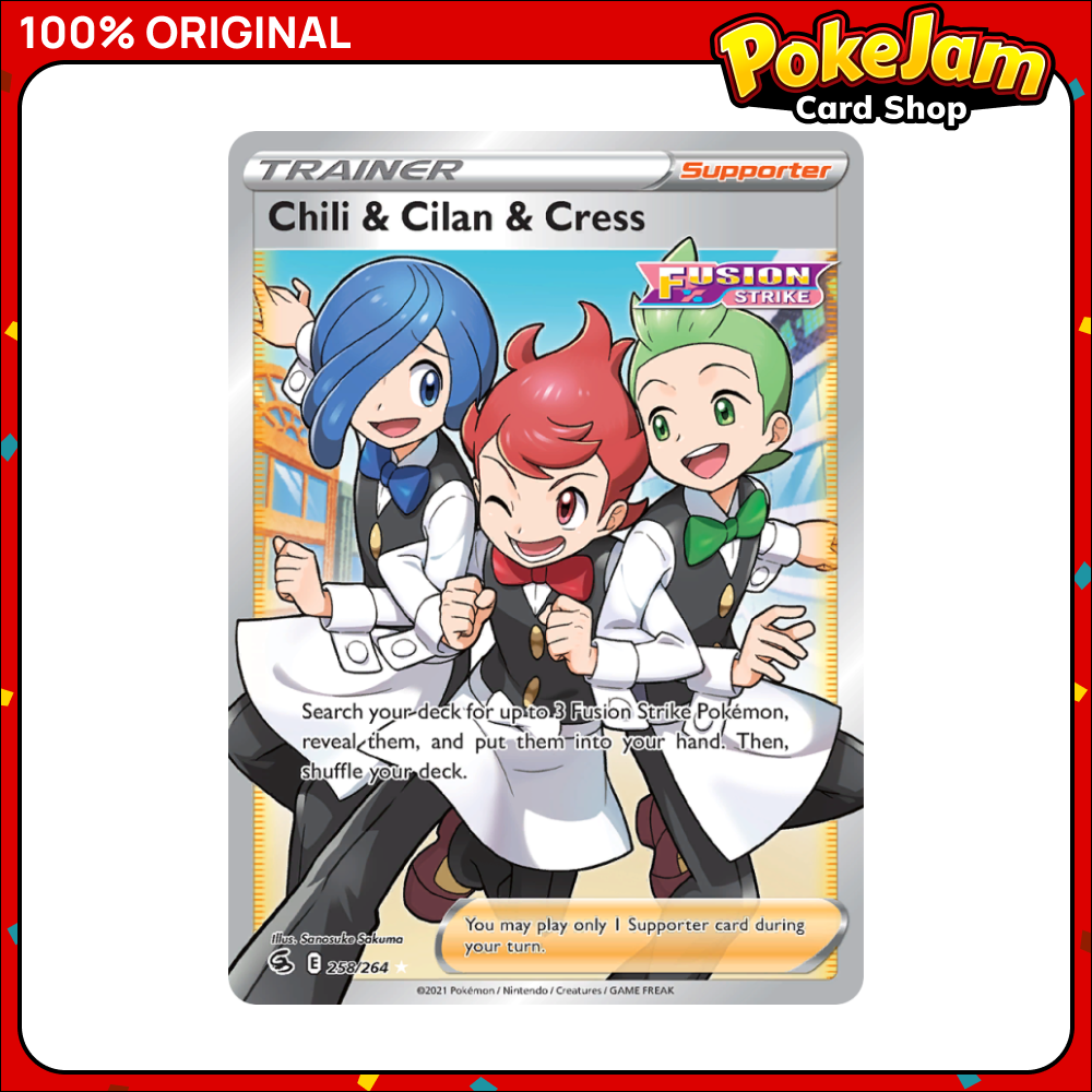Chili & Cilan & Cress 258/264 - Full Art - Fusion Strike - Pokemon Card