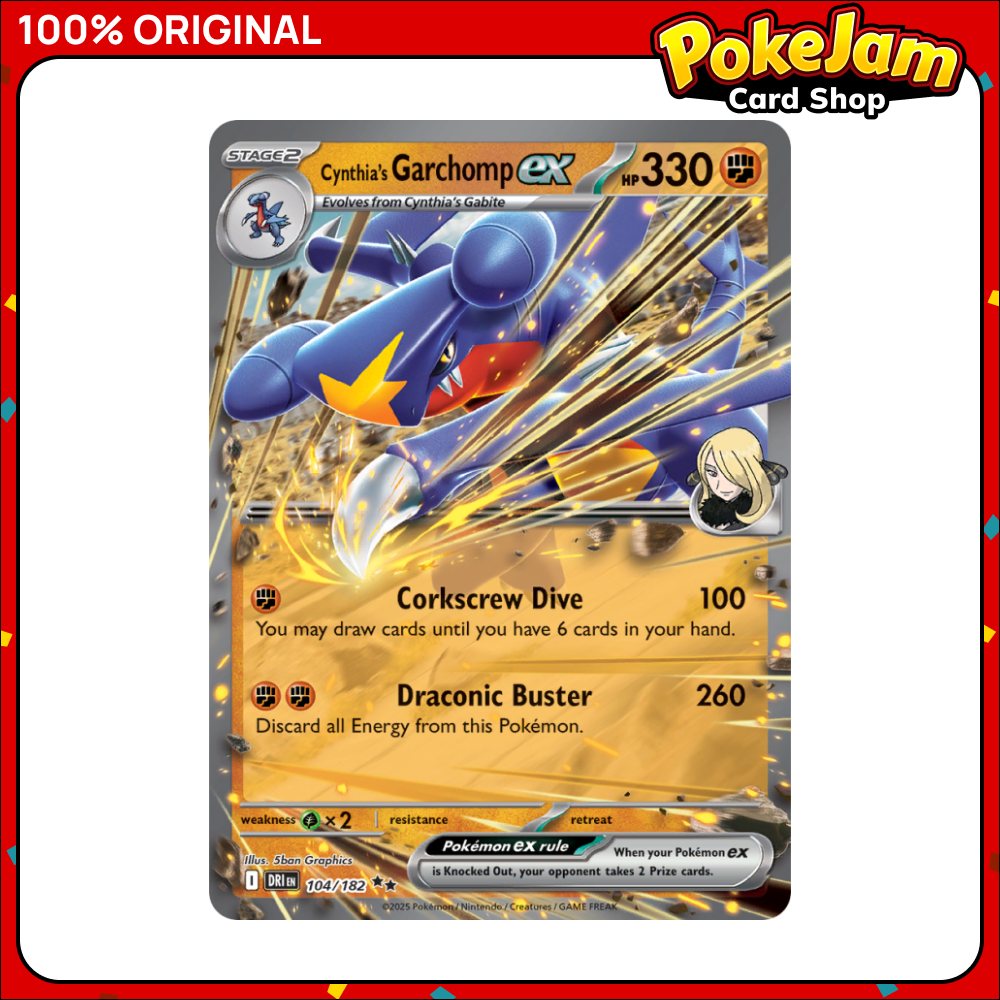 Cynthia's Garchomp ex 104/182 - Double Rare - Destined Rivals - Pokemon Card