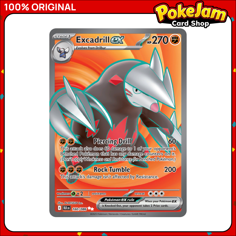 Excadrill ex 160/86 - Ultra Rare - Black Bolt - Pokemon Card