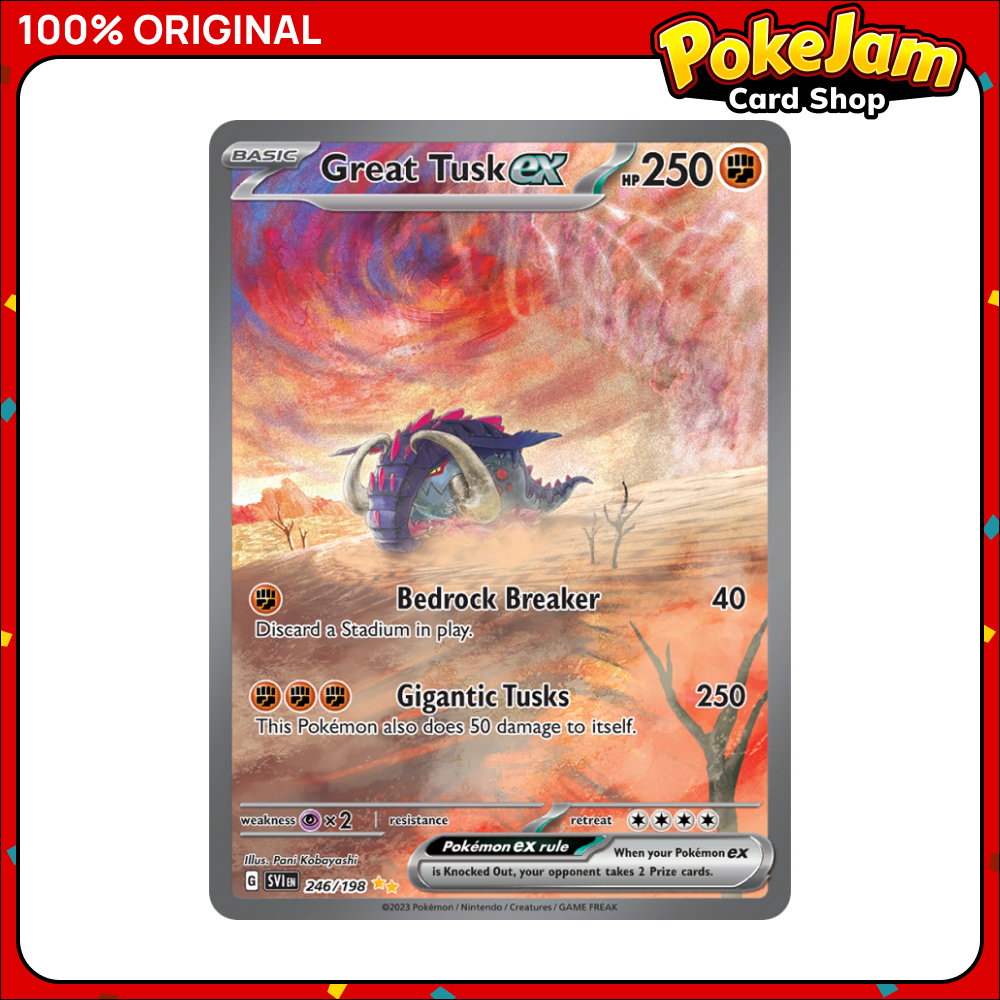 Great Tusk ex 246/198 - Special Illustration Rare - Scarlet & Violet - Pokemon Card