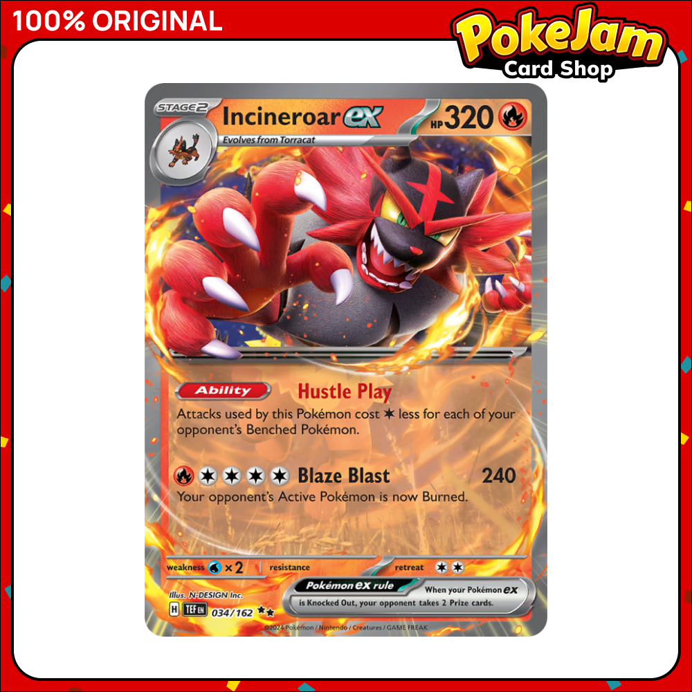 Incineroar ex - 034/162 - Ultra Rare - Scarlet & Violet: Temporal Forces - Pokemon TCG
