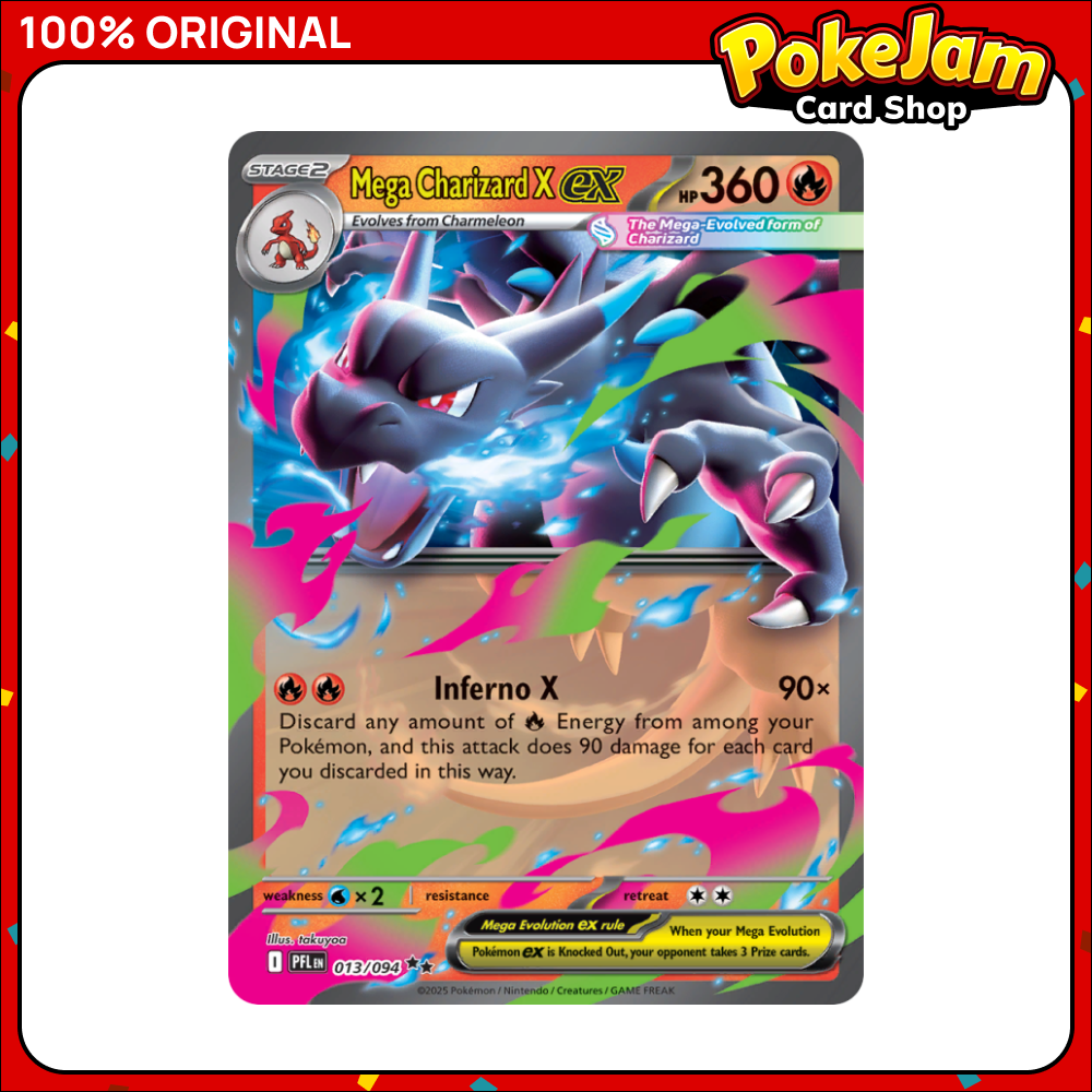 Mega Charizard X ex 13/94 - Double Rare - Phantasmal Flames - Pokemon Card