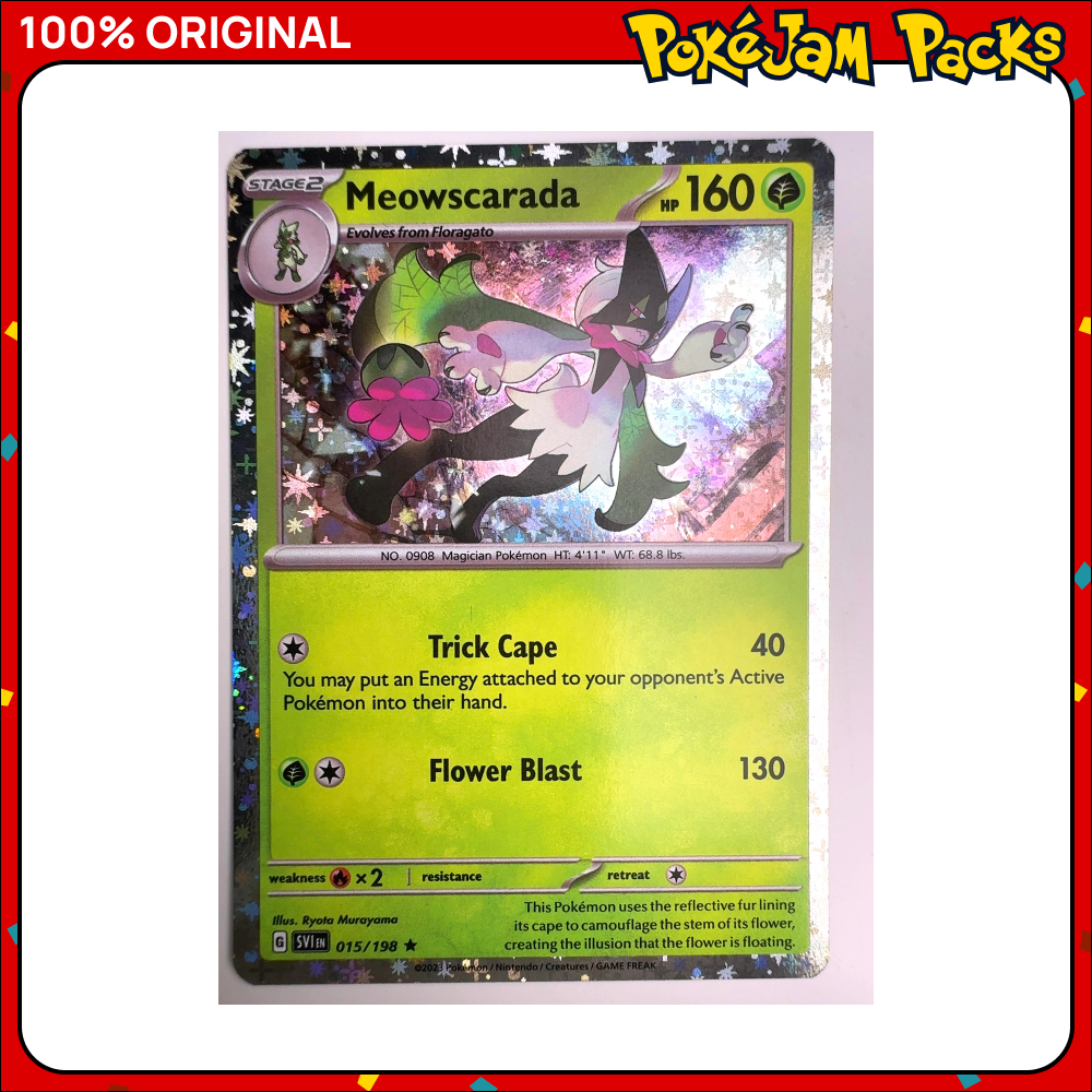 Meowscarada (Sparkle) - 15/198 - Sparkle Holo - Scarlet & Violet - Pokemon Card