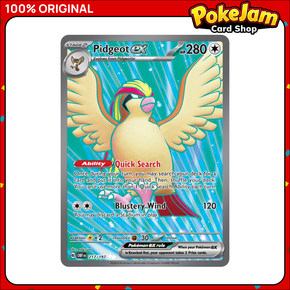 Pidgeot ex - 217/197 - Full Art Secret Rare - Obsidian Flames - Pokemon TCG