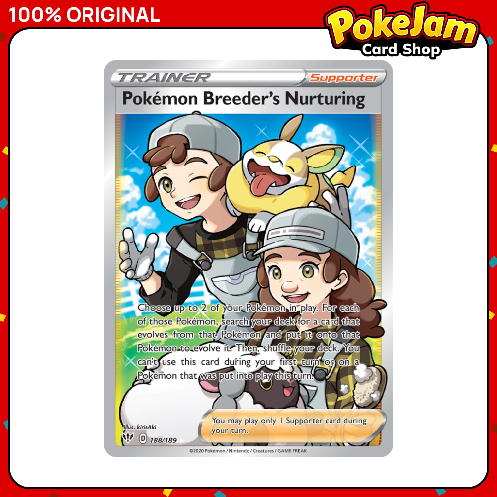Pokemon Breeder's Nurturing (LP) 188/189 - Full Art - Darkness Ablaze - Pokemon Card