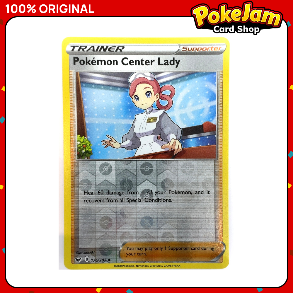 Pokemon Center Lady 176/202 - Reverse Hologram - Sword & Shield - Pokemon Card