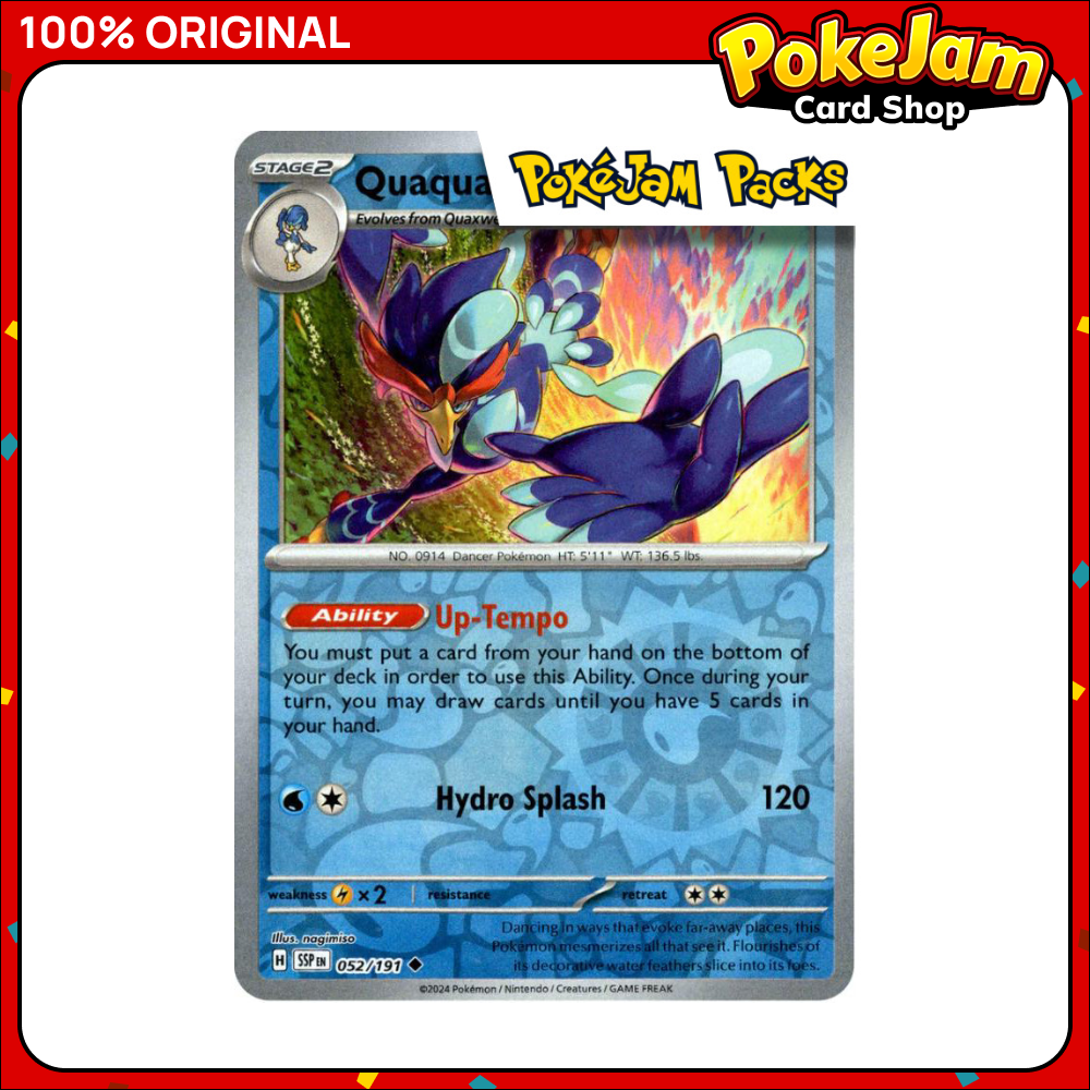 Quaquaval - 052/191 - Uncommon Reverse Holo - Surging Sparks - Pokemon TCG