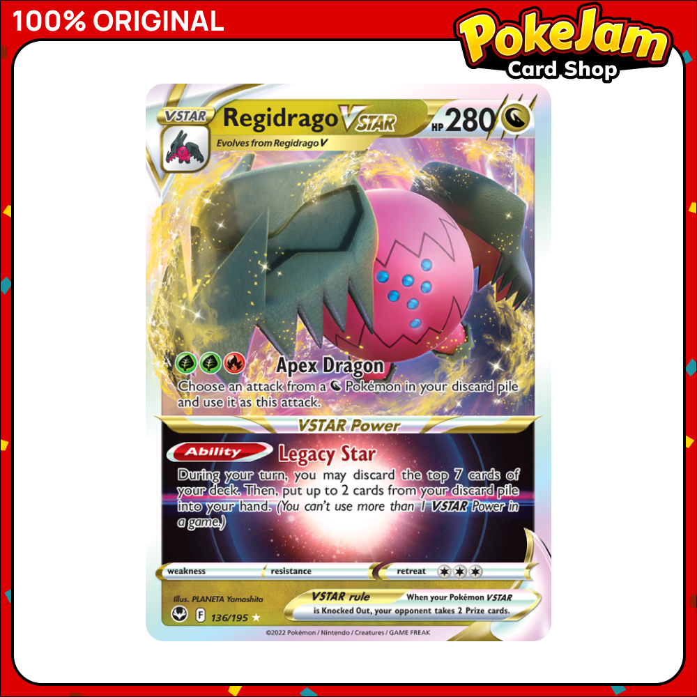 Regidrago VSTAR 136/195 - Holo Rare VSTAR - Silver Tempest - Pokemon Card