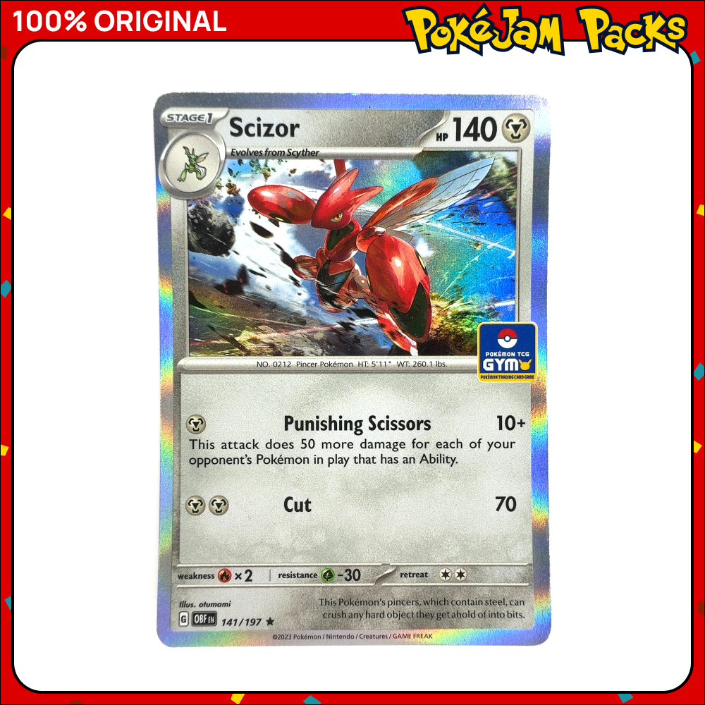 scizor ex pokemon card value Scizor (Gym Stamped) - 141/197 - Rare Hologram - Obsidian Flames