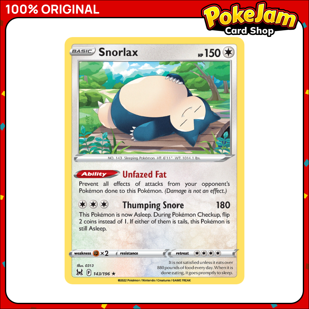 Snorlax - 143/196 - Holo Rare - Sword & Shield: Lost Origin - Pokemon TCG