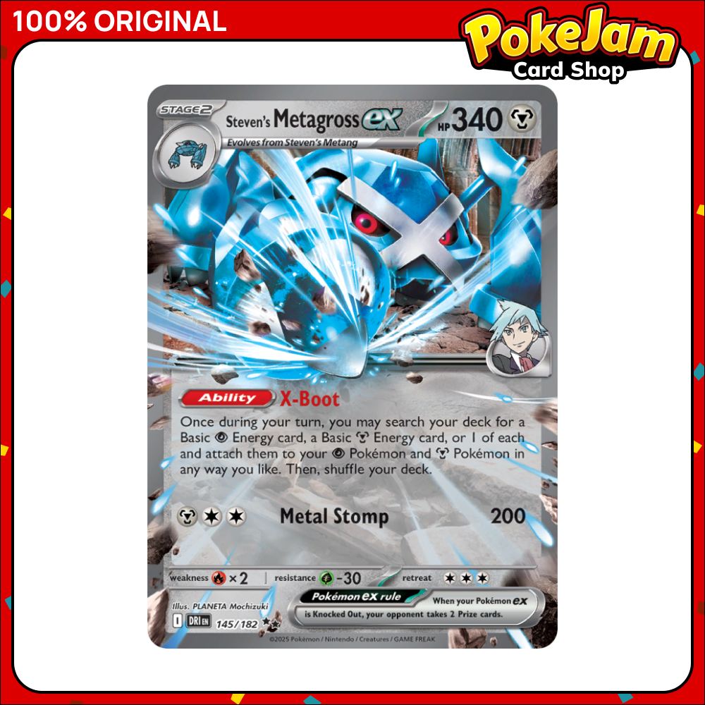 Steven's Metagross ex 145/182 - Double Rare - Destined Rivals - Pokemon Card