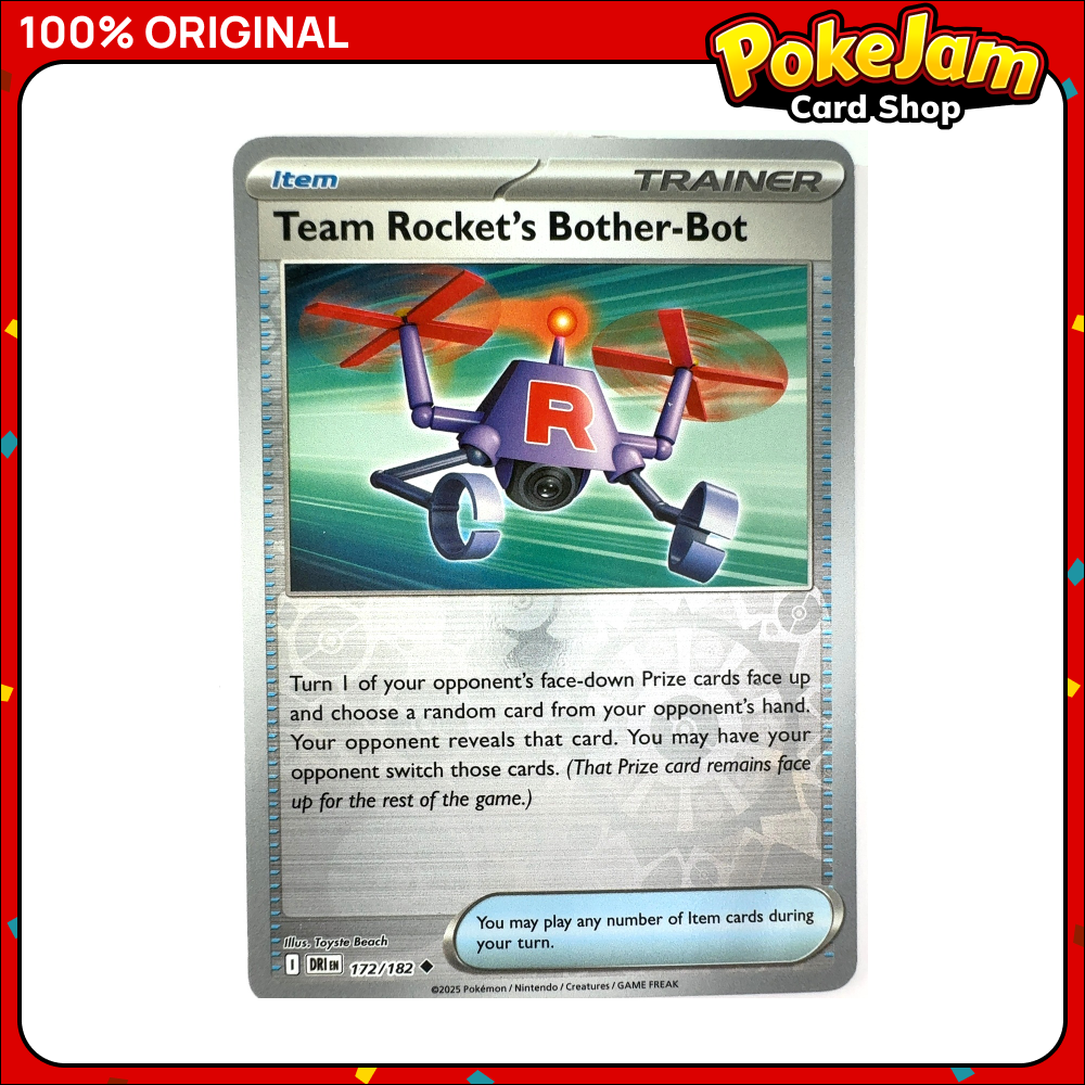 Team Rocket's Bother-Bot 172/182 - Reverse Hologram - Destined Rivals - Pokemon Card