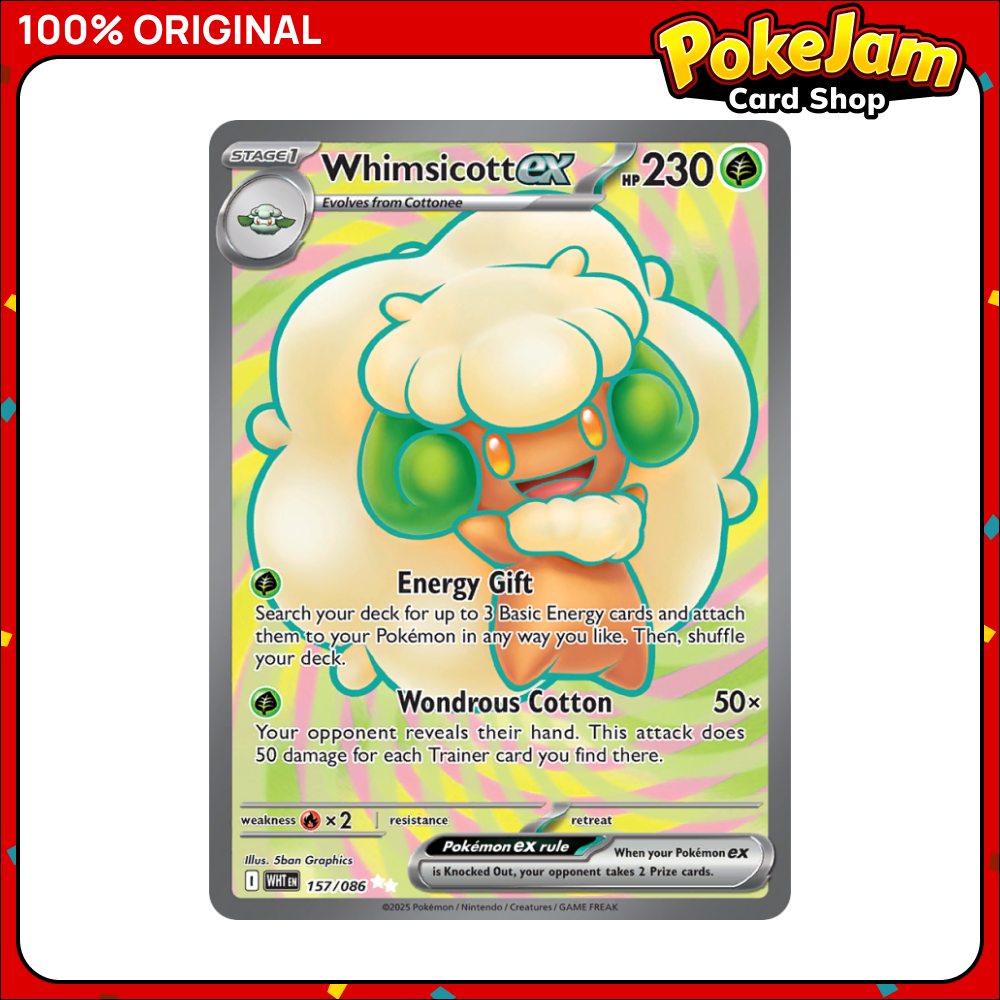 Whimsicott ex 157/86 - Ultra Rare - White Flare - Pokemon Card