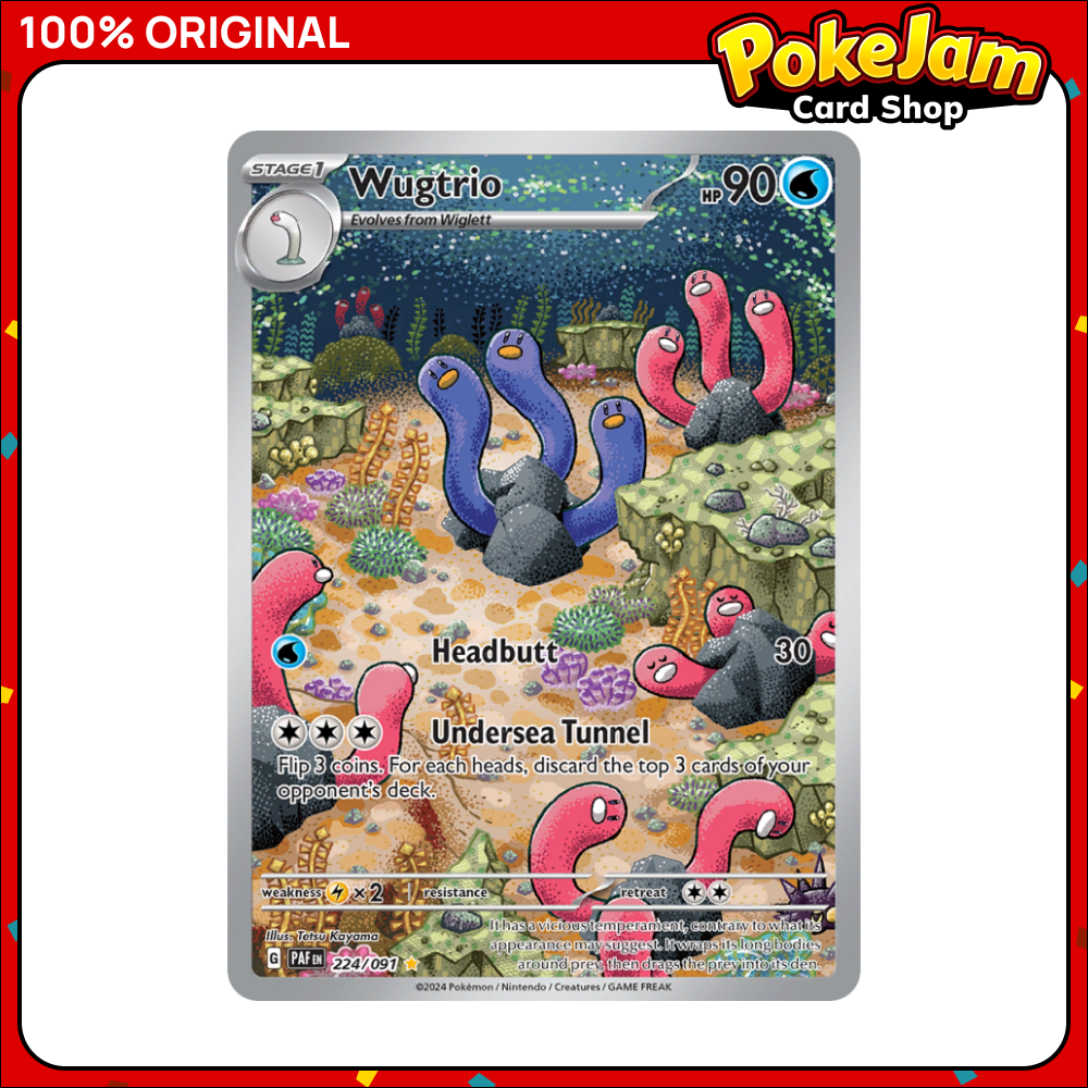 Wugtrio - 224/091 - Illustration Rare - Paldean Fates - Pokemon TCG