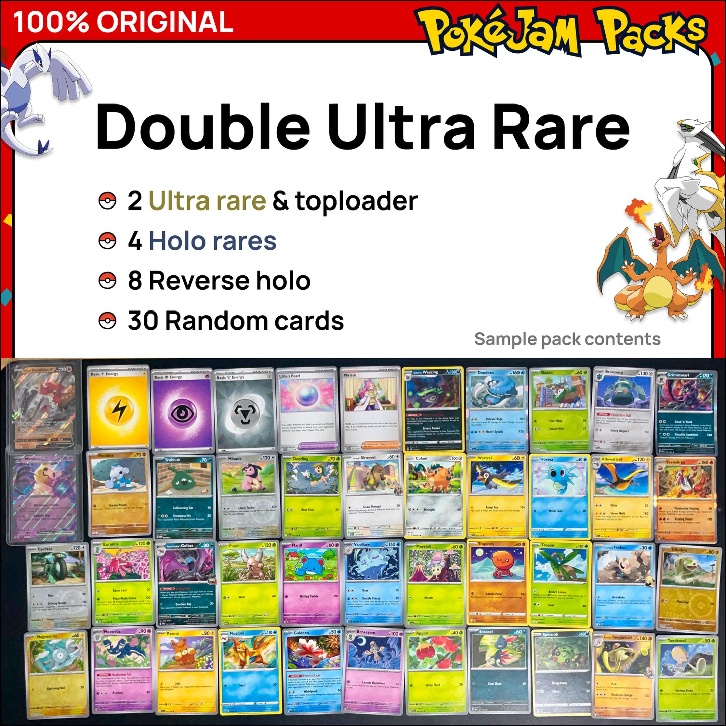 Pokémon Card Bundles - 40+ Authentic Card Pack with Guaranteed Rare - Perfect for Gifts & Collectors