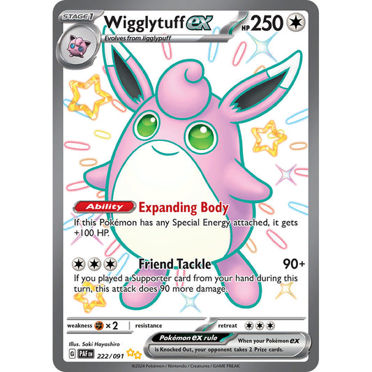 Wigglytuff ex - 222/091 - Shiny Ultra Rare - Paldean Fates - Pokémon TCG