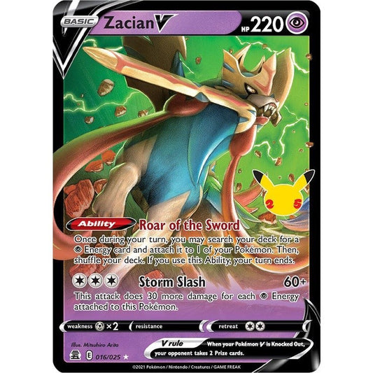 Zacian V - 16/25 - Ultra Rare - Celebrations - Pokemon TCG