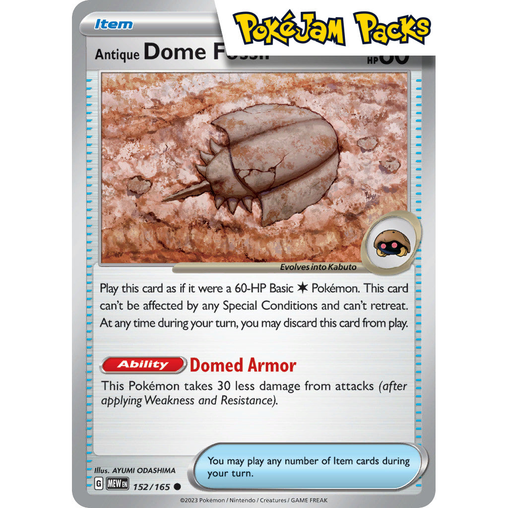 Antique Dome Fossil - 152/165 - Common - Scarlet & Violet 151 - Pokémon TCG