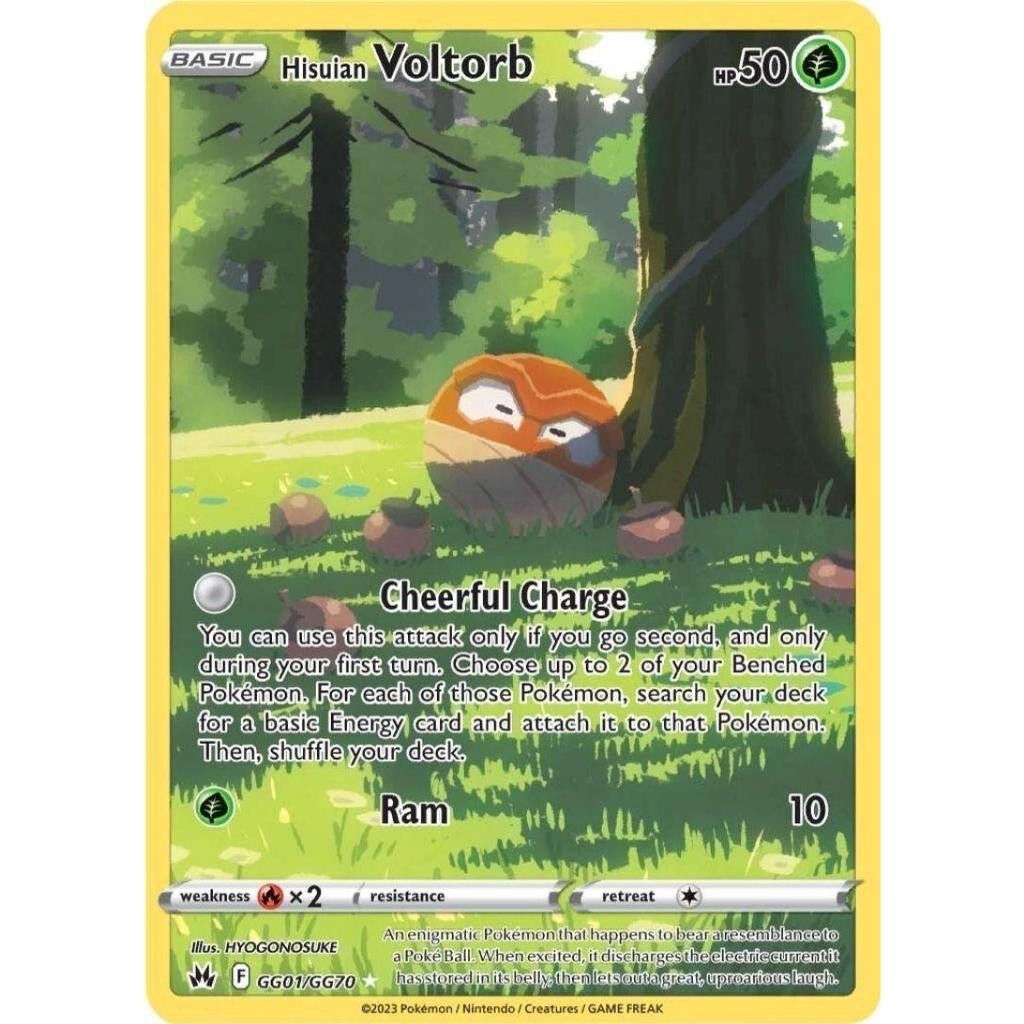Hisuian Voltorb - GG01/GG70 - Holo Rare - Crown Zenith - Pokemon TCG