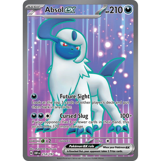 Absol ex - 214/197 - Full Art Secret Rare - Obsidian Flames - Pokémon TCG