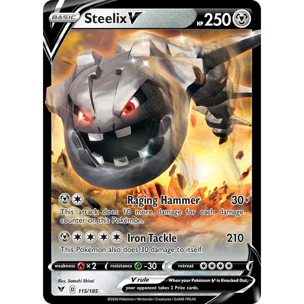 Steelix V - 115/185 - Ultra Rare - Sword & Shield: Vivid Voltage - Pokémon TCG