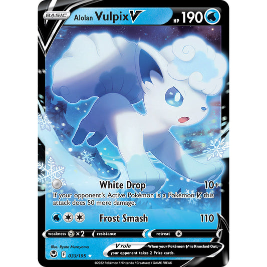 Alolan Vulpix V - 033/195 - Ultra Rare - Sword & Shield: Silver Tempest - Pokémon TCG