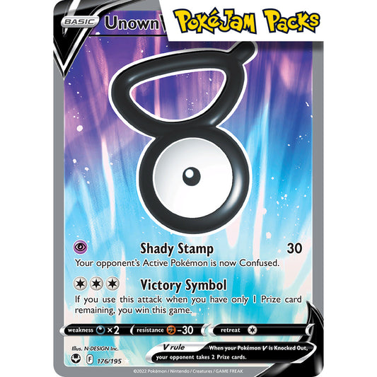 Unown V - 176/195 - Full Art Ultra Rare - Sword & Shield: Silver Tempest - Pokémon TCG