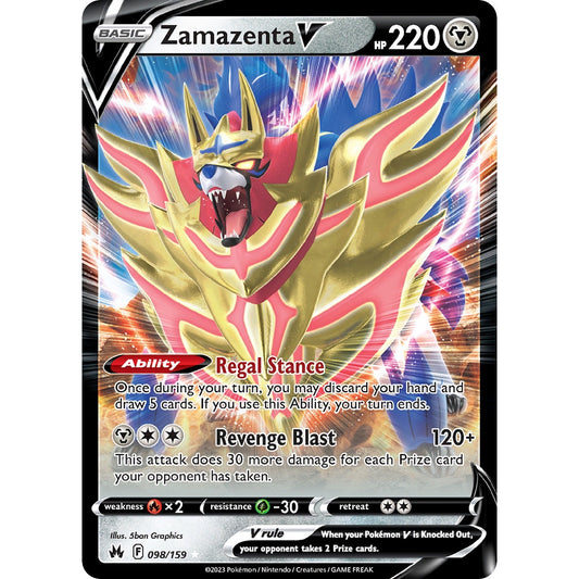 Zamazenta V - 098/159 - Ultra Rare - Crown Zenith - Pokémon TCG