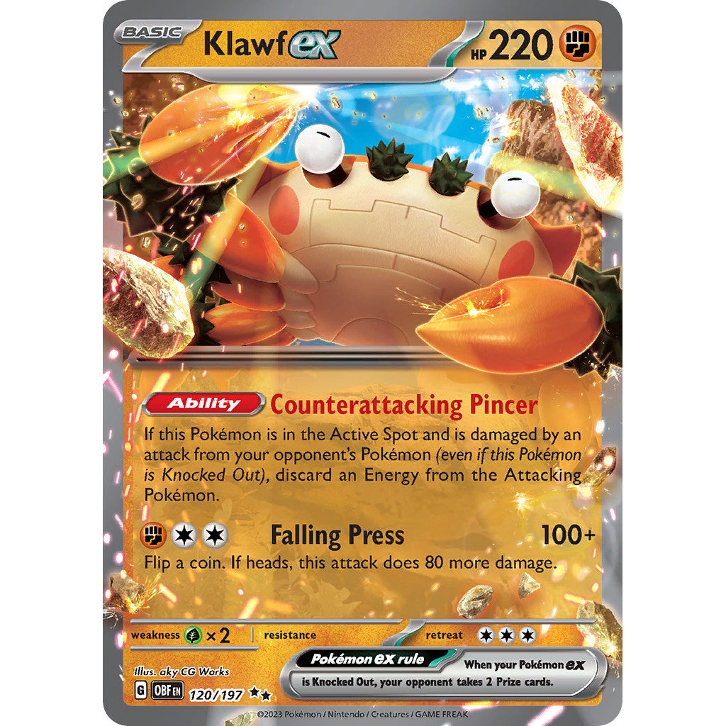 Klawf ex - 120/197 - Ultra Rare - Obsidian Flames - Pokémon TCG