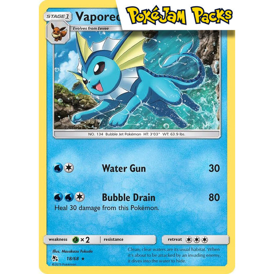 Vaporeon - 18/68 - Holo Rare Reverse Holo - Hidden Fates - Pokémon TCG