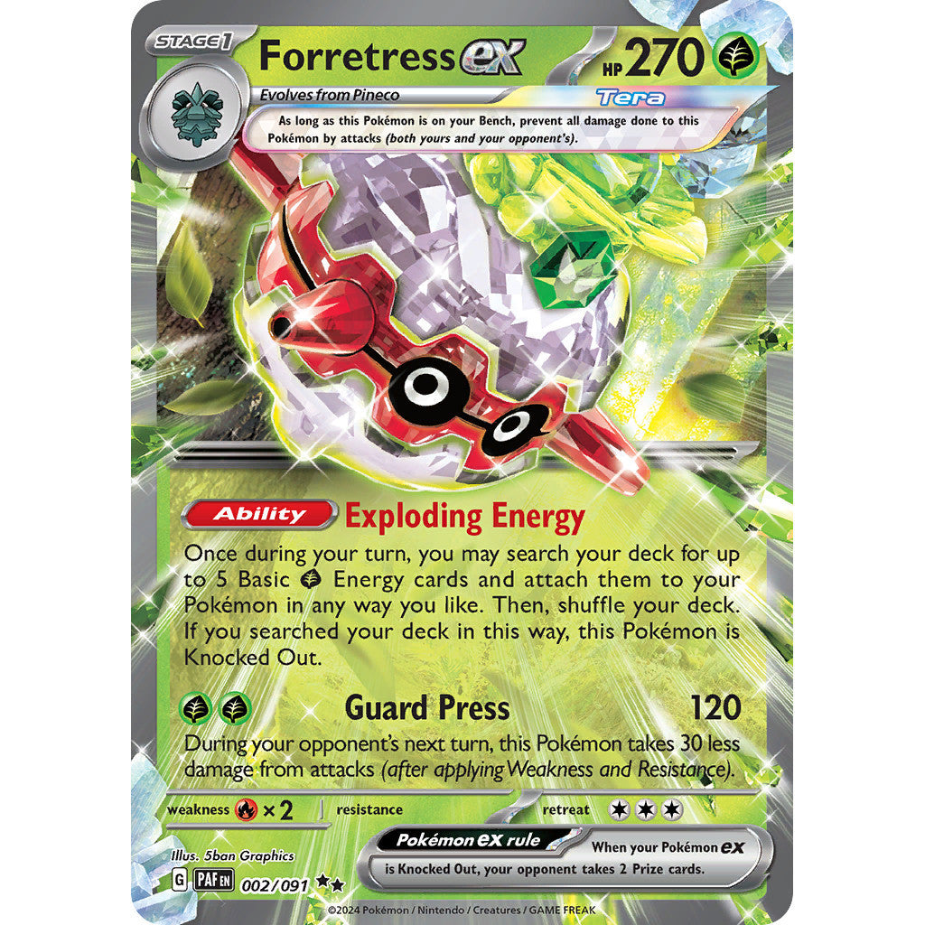 Forretress ex - 002/091 - Ultra Rare - Paldean Fates - Pokémon TCG