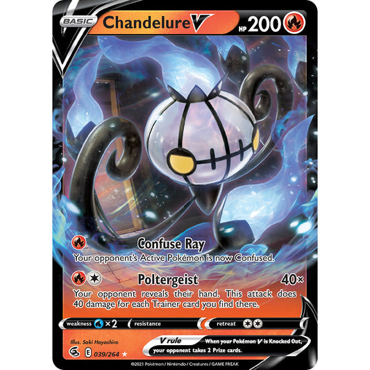 Chandelure V - 039/264 - Ultra Rare - Sword & Shield: Fusion Strike - Pokémon TCG