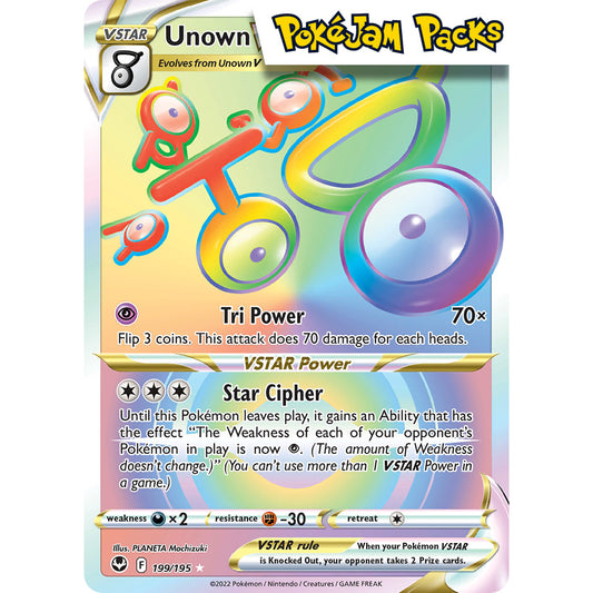 Unown VSTAR - 199/195 - Hyper Rare - Sword & Shield: Silver Tempest - Pokémon TCG