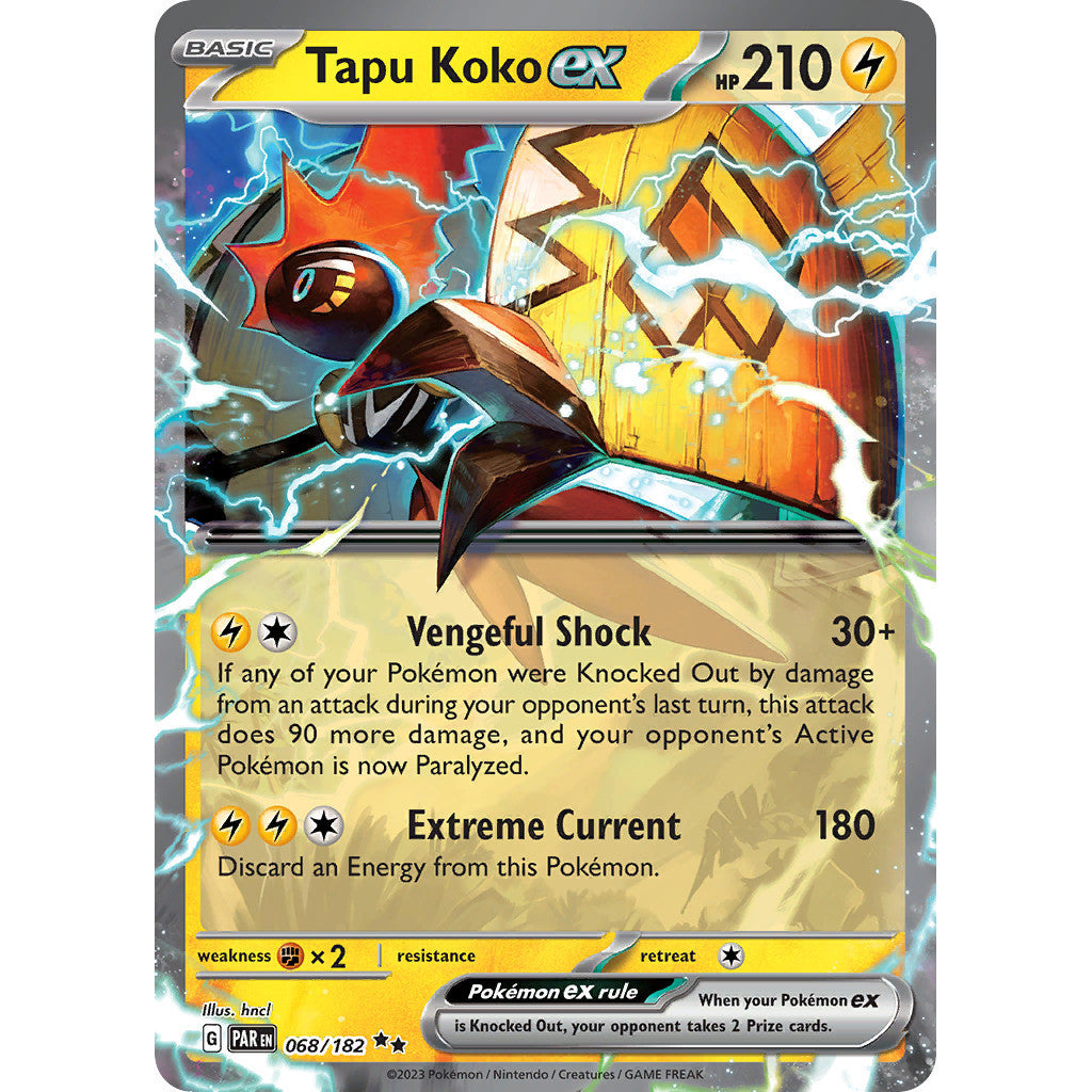 Tapu Koko ex - 068/182 - Ultra Rare - Paradox Rift - Pokemon TCG