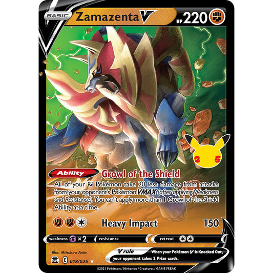 Zamazenta V - 18/25 - Ultra Rare - Celebrations - Pokémon TCG