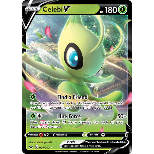 Celebi V - 001/202 - Ultra Rare - Sword & Shield - Pokemon TCG
