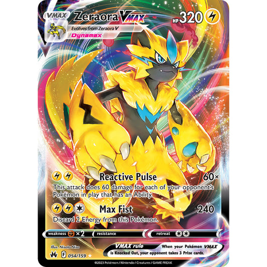Zeraora VMAX - 054/159 - Ultra Rare - Crown Zenith - Pokémon TCG