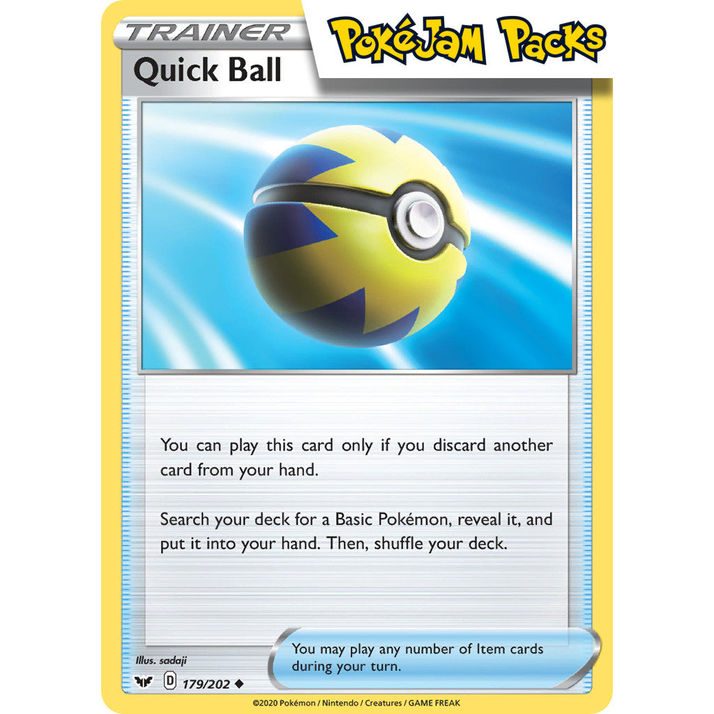 Quick Ball - 179/202 - Uncommon - Sword & Shield (Base Set) - Pokémon TCG