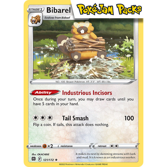 Bibarel - 121/172 - Holo Rare - Sword & Shield: Brilliant Stars - Pokémon TCG