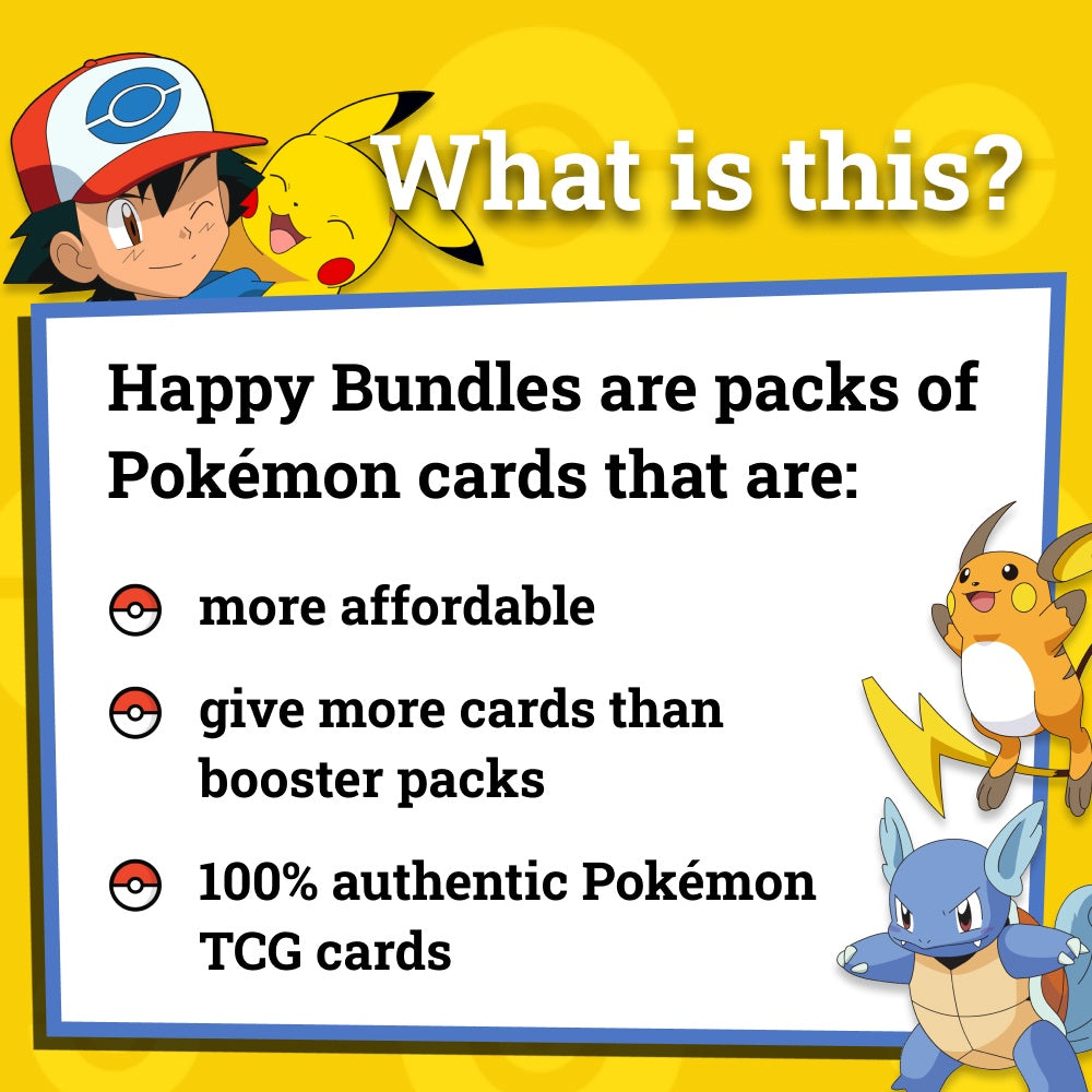 Pokemon Card Happy Bundles - Guaranteed Card Packs - TCG Trading Card Game