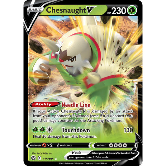 Chesnaught V - 015/195 - Ultra Rare - Silver Tempest - Pokemon TCG
