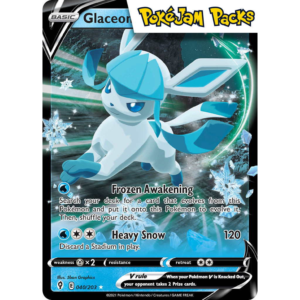 Glaceon V (Snowflake) - 040/203 - Ultra Rare - Evolving Skies - Pokémon TCG