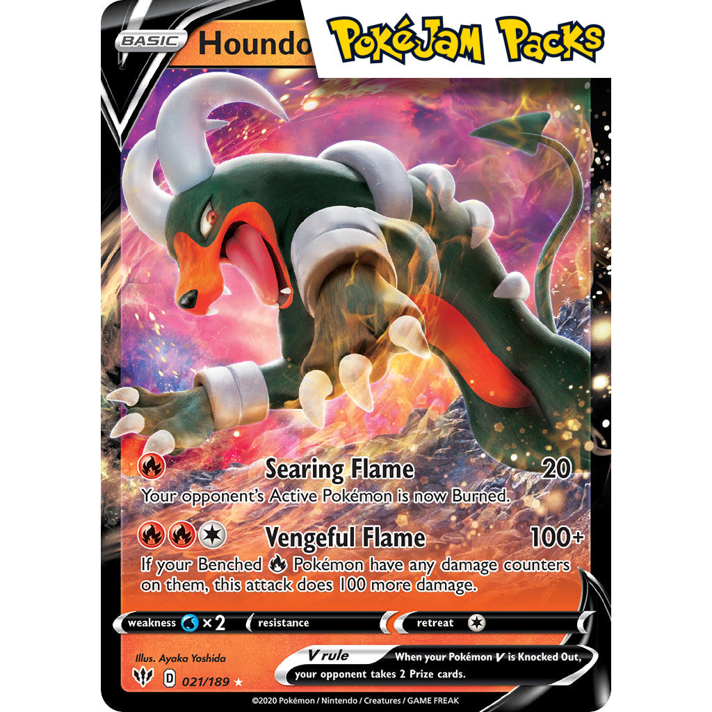 Houndoom V - 021/189 - Ultra Rare - Darkness Ablaze - Pokémon TCG