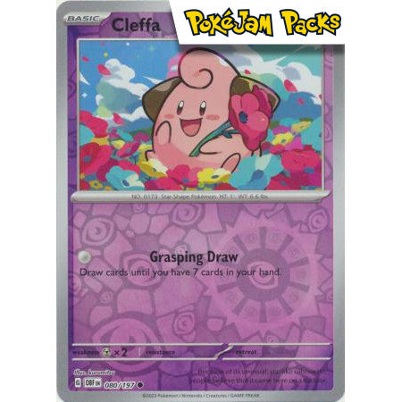 Cleffa - 080/197 - Common Reverse Holo - Obsidian Flames - Pokémon TCG
