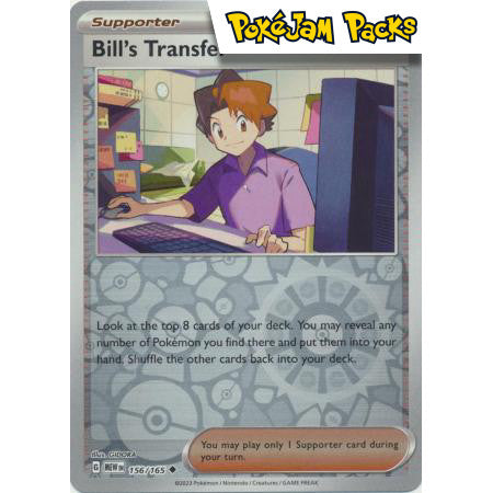 Bill's Transfer - 156/165 - Uncommon Reverse Holo - Scarlet & Violet 151 - Pokémon TCG