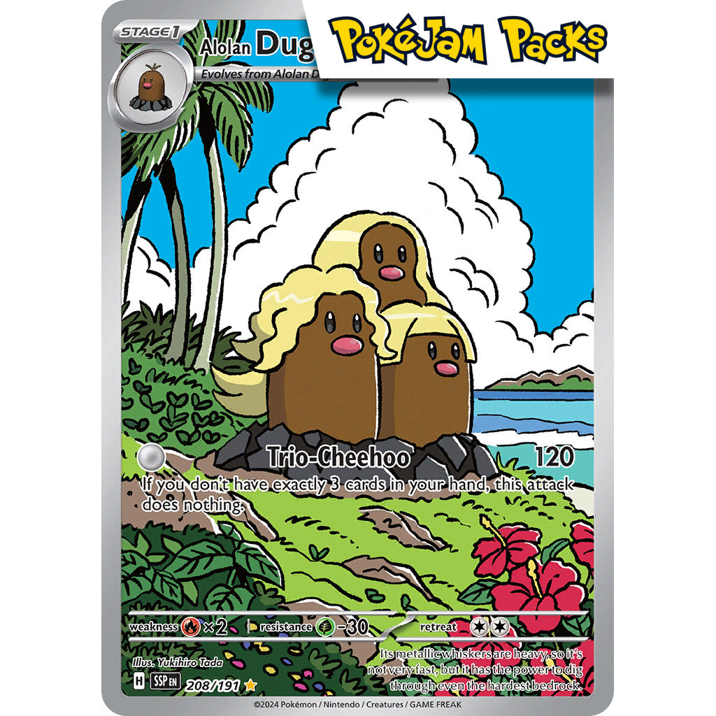 Alolan Dugtrio - 208/191 - Illustration Rare - Surging Sparks - Pokémon TCG