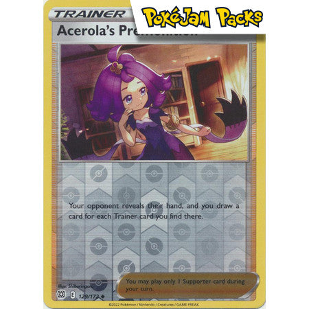 Acerola's Premonition - 129/172 - Uncommon Reverse Holo - Brilliant Stars - Pokémon TCG