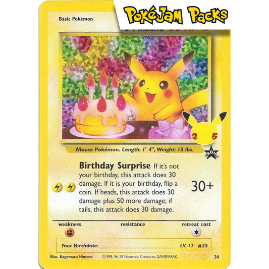 Birthday Pikachu - 24 - Holo Promo - Celebrations Classic Collection - Pokémon TCG
