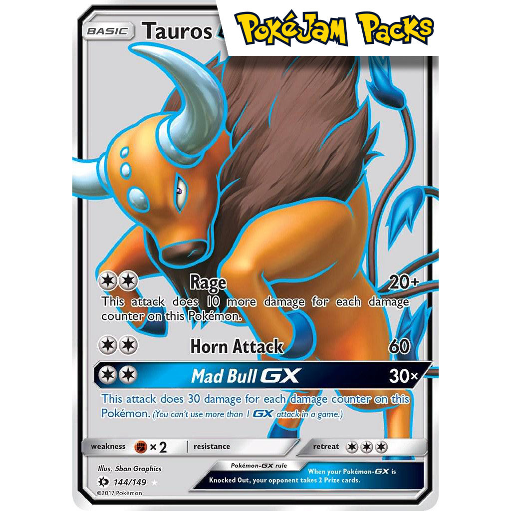 Tauros GX (MP) - 144/149 - Full Art Ultra Rare - Sun & Moon - Pokémon TCG